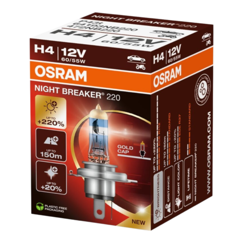 OSRAM 64193NB220 NIGHT BREAKER 220% H4 12V 60/55W