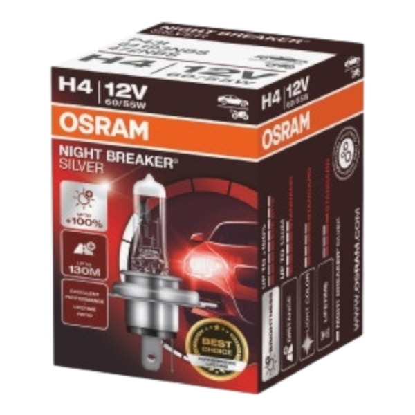 OSRAM 64193NBS NIGHT BREAKER SILVER 100% H4 12V 60/55W