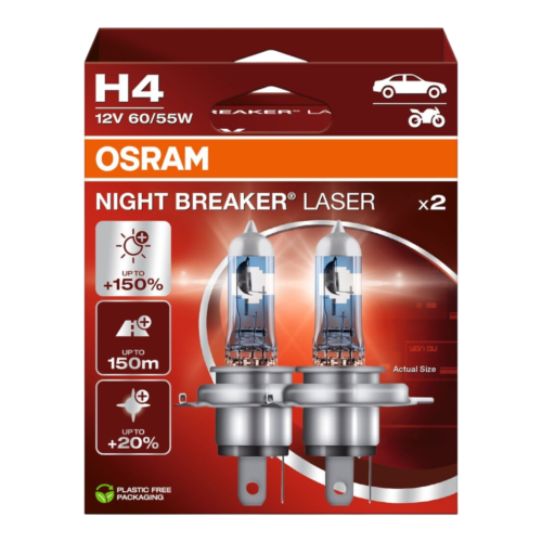 OSRAM 64193NL-2HB  NIGHT BREAKER LASER 150% H4 12V 60/55W 2VNT.