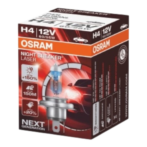 OSRAM 64193NL NIGHT BREAKER LASER 150% H4 12V 60/55W