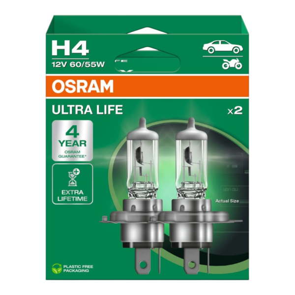 OSRAM 64193ULT-2HB ULTRA LIFE H4 12V 60/55W 2VNT.
