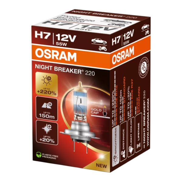 OSRAM 64210NB220 NIGHT BREAKER 220% H7 12V 55W