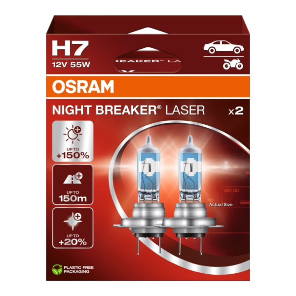OSRAM 64210NL-2HB NIGHT BREAKER LASER 150% H7 12V 55W 2VNT.