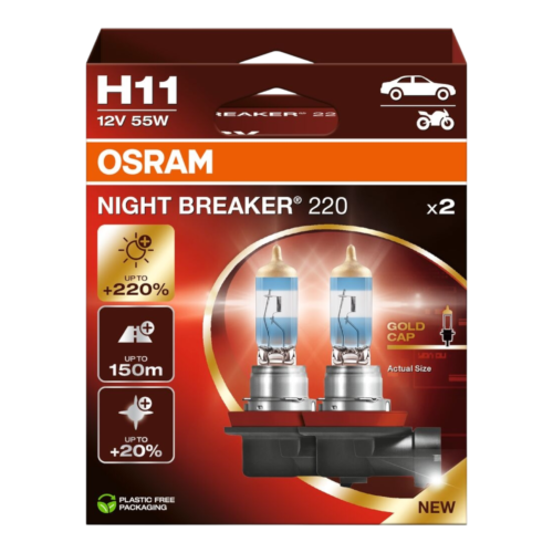 OSRAM 64211NB220-2HB NIGHT BREAKER 220% H11 12V 55W 2VNT.