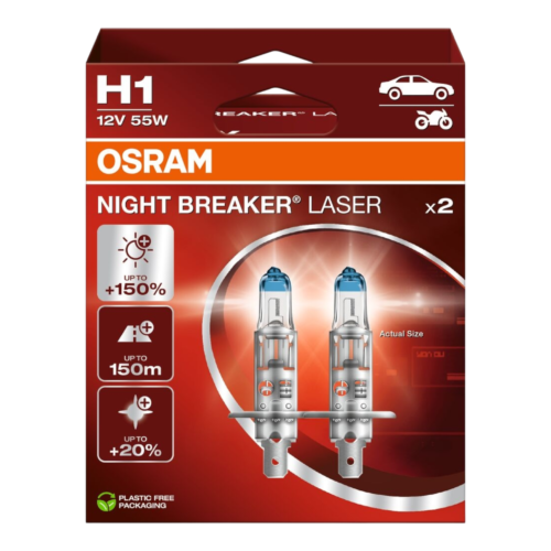OSRAM 64150NL-2HB NIGHT BREAKER LASER +150% H1 12V 55W 2VNT.