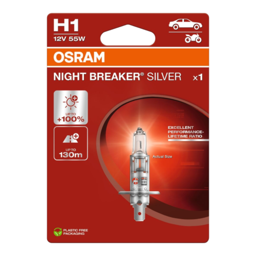 OSRAM 64150NBS-1BL NIGHT BREAKER SILVER +100% H1 12V 55W
