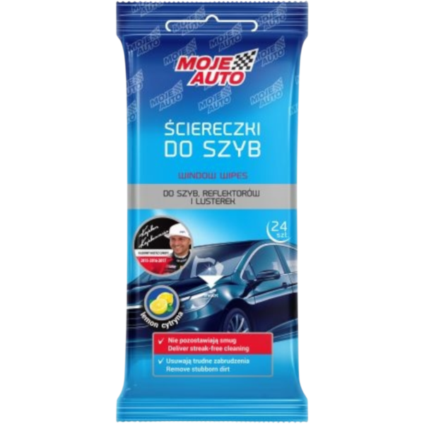 MOJE AUTO 19-057 drėgnos servetėlės stiklams 24vnt.